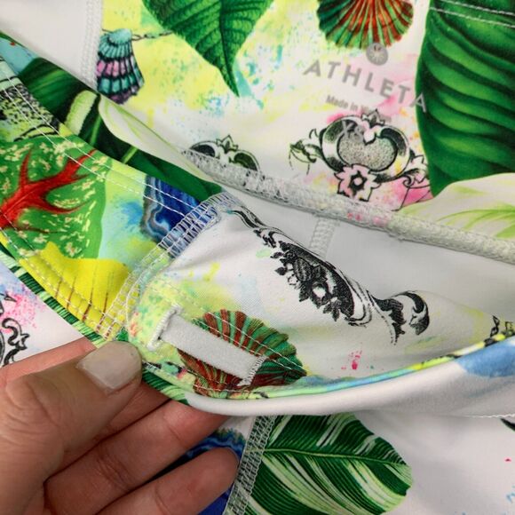 Athleta Sonar Crop Leggings Women XS Tropical Bay Leaf All Over Pull On Athletic - Picture 4 of 14
